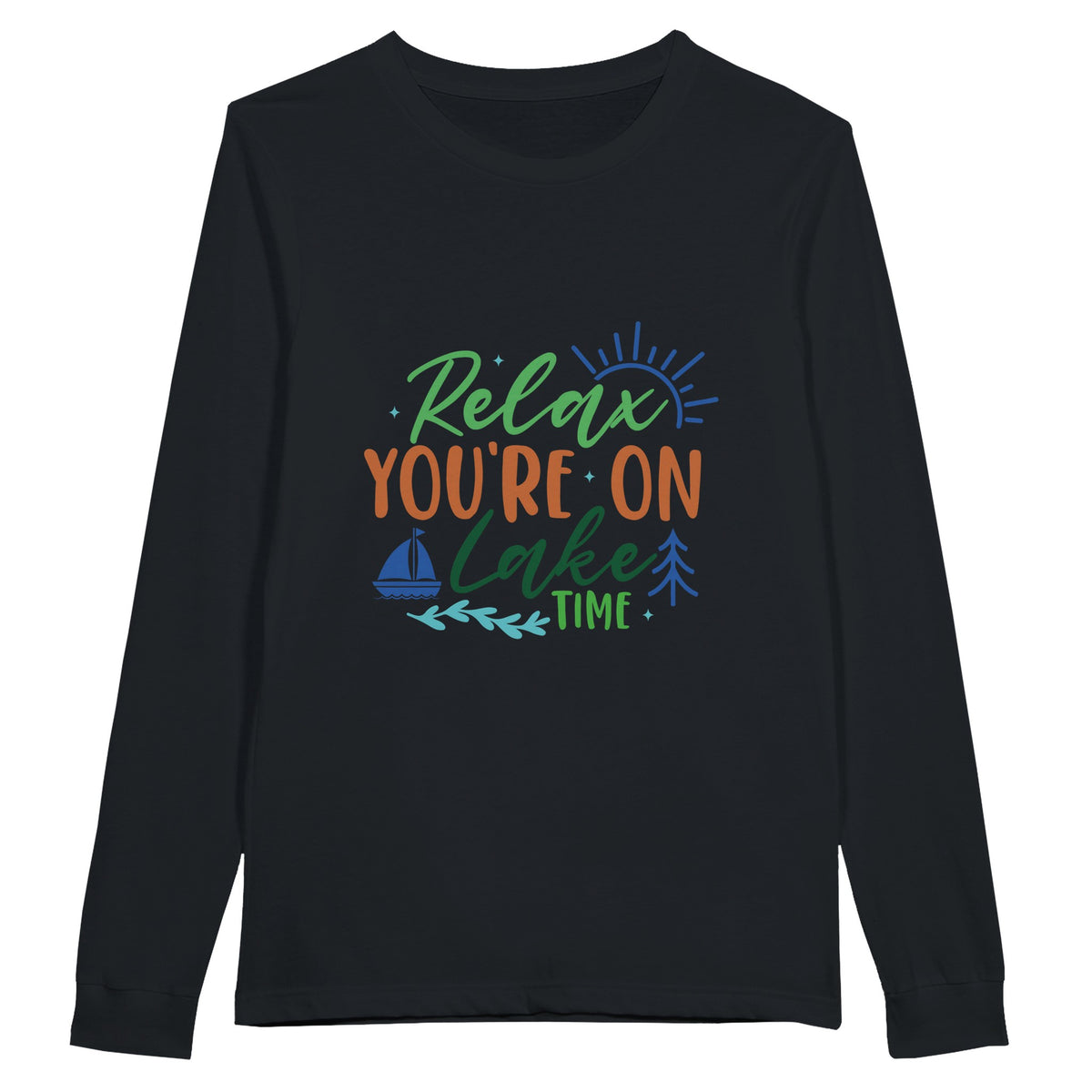 Escape to Relaxation - Let Our Sweatshirt Transport You! - Black - Long Sleeve T-shirts