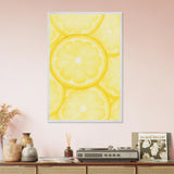 Bright Lemon Wooden Framed Poster for Gifting - White frame - Wooden Framed Posters