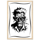 Edgy Artistry - Black and White Character - 28x43 cm XL (11x17″) Wood frame - Wooden Framed Posters