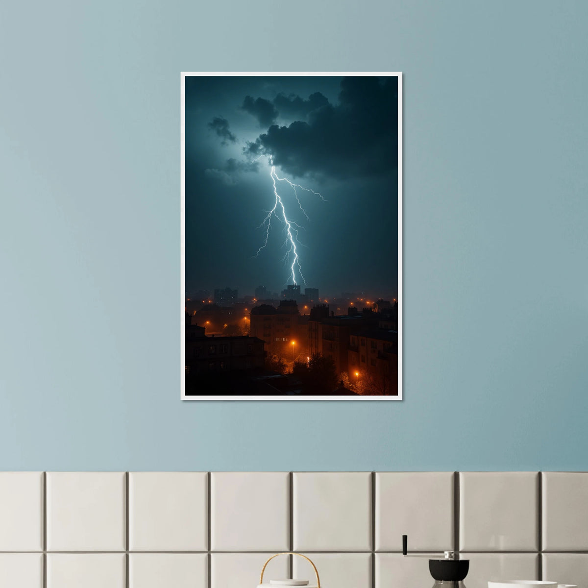 Urban Thunder – Gift + Memory Framed Poster Gift - White frame - Wooden Framed Posters