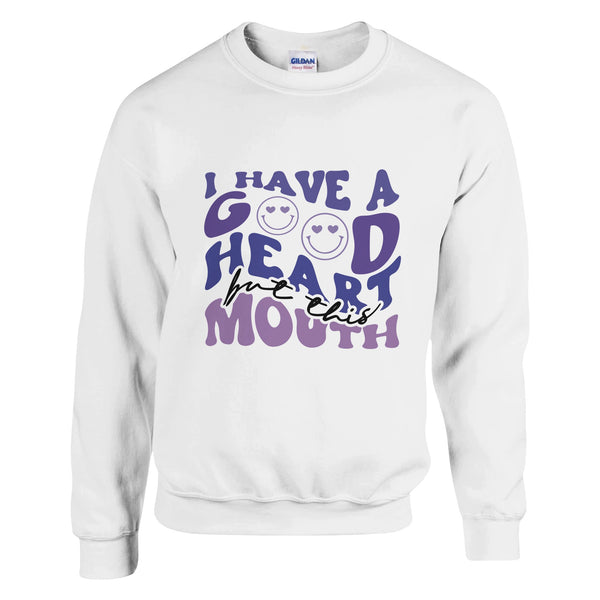 Heartfelt Words - Mouthful Silence - White - Sweatshirt