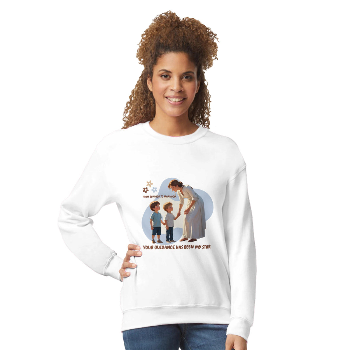 From Boyhood to Manhood - A Tribute to Mom - White - Sweatshirts