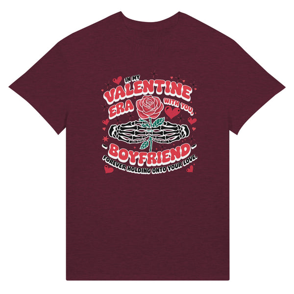 Rose & Romance - Valentine Tee for Boyfriend - Heather Cardinal - T-Shirt