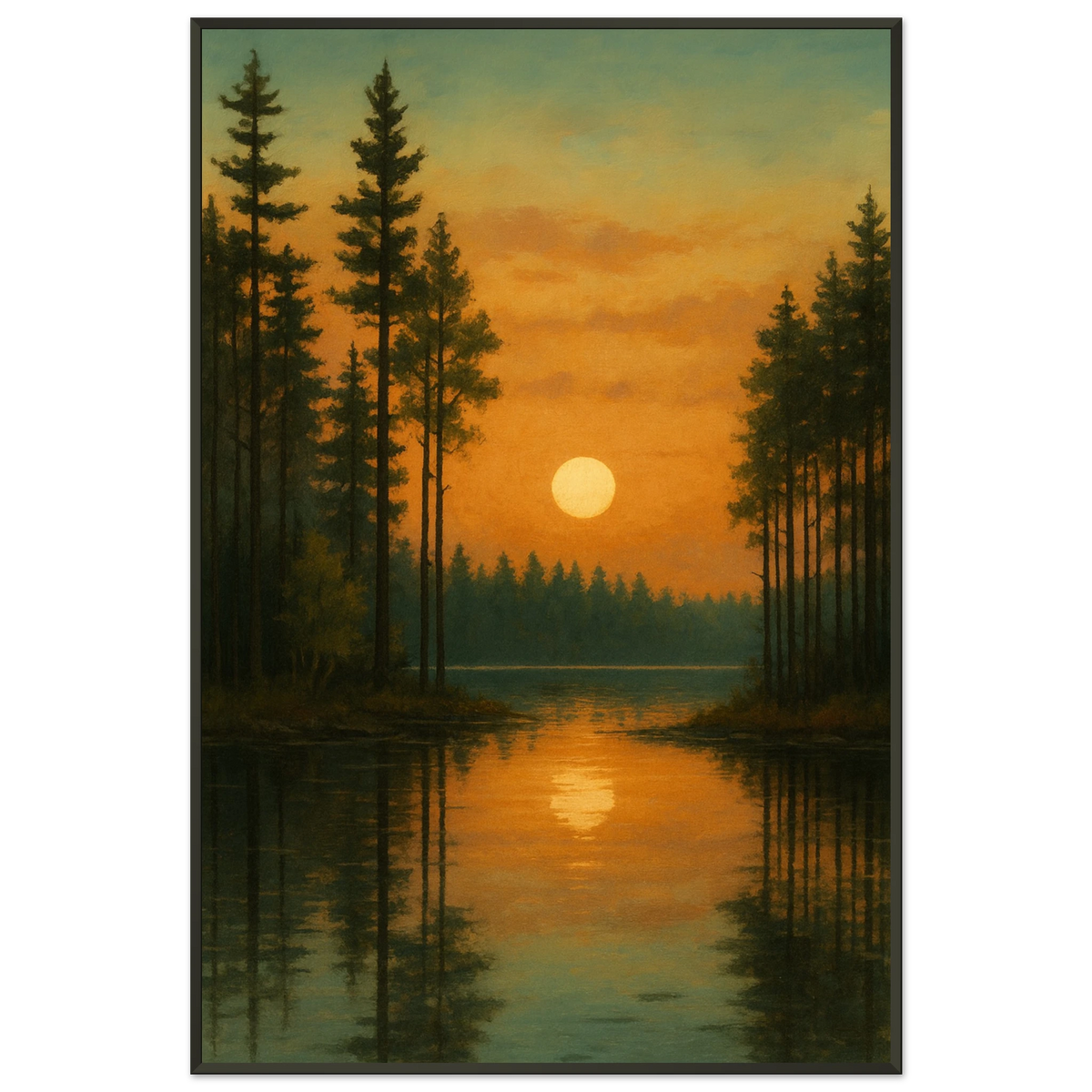 Gift of Peace - Sunset Forest Metal Framed Poster - - Metal Framed Posters