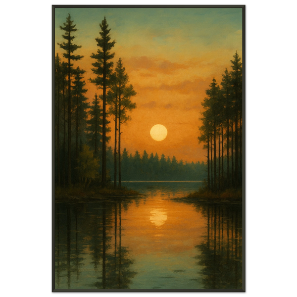 Gift of Peace - Sunset Forest Metal Framed Poster - - Metal Framed Posters