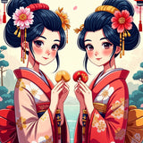 Cherry Blossom Twins Harmony - - Framed Posters