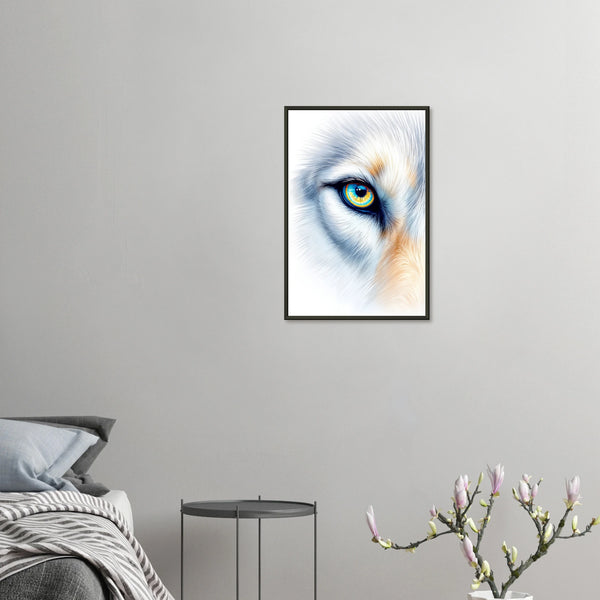 Untamed Spirit - Wolf Eye Framed Artwork - 40x60 cm 16x24″ - Metal Framed Posters