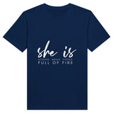 Embrace Her Fire - Strength, Bravery, and Fierceness - Navy - T-shirts