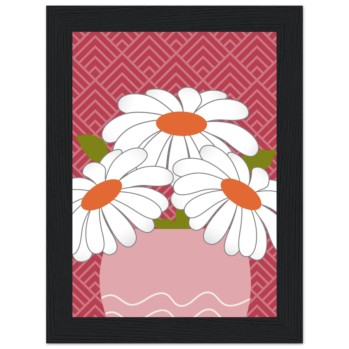 Daisy Dreamscape - Luxurious Wall Art - 13x18 cm 5x7″ Black frame - Wooden Framed Posters