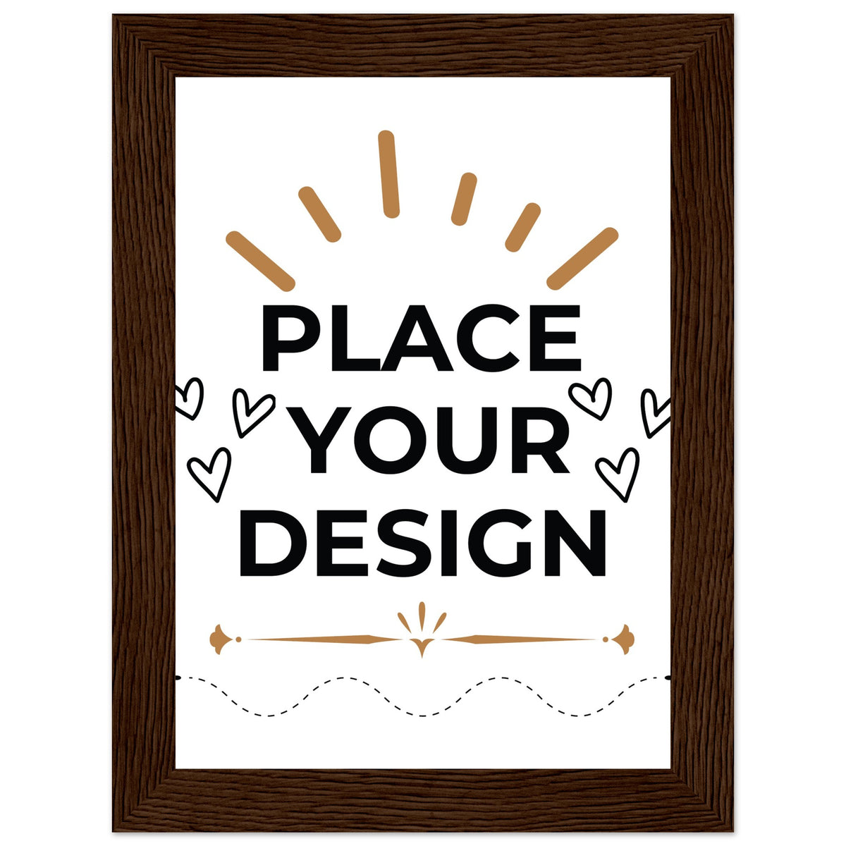 Perfectly Framed - Customizable Matte Paper Poster in Wooden Frame - 13x18 cm 5x7″ Dark wood frame - Paper Posters