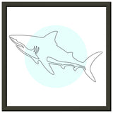 Majestic Shark - Minimalist Line Art - 30x30 cm 12x12″ - Metal Framed Posters