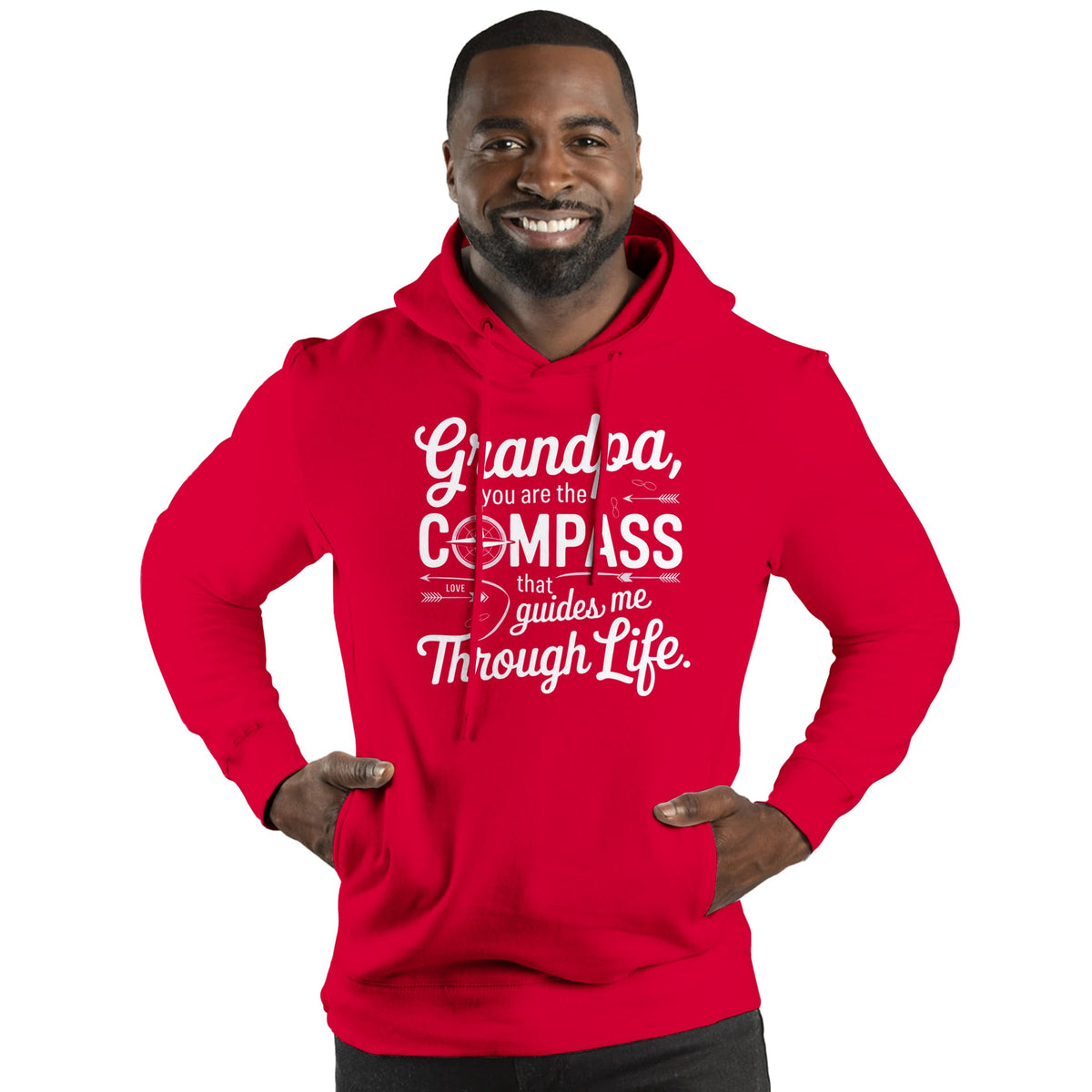 Grandpa’s Compass - Timeless Warmth - Red - Hoodies