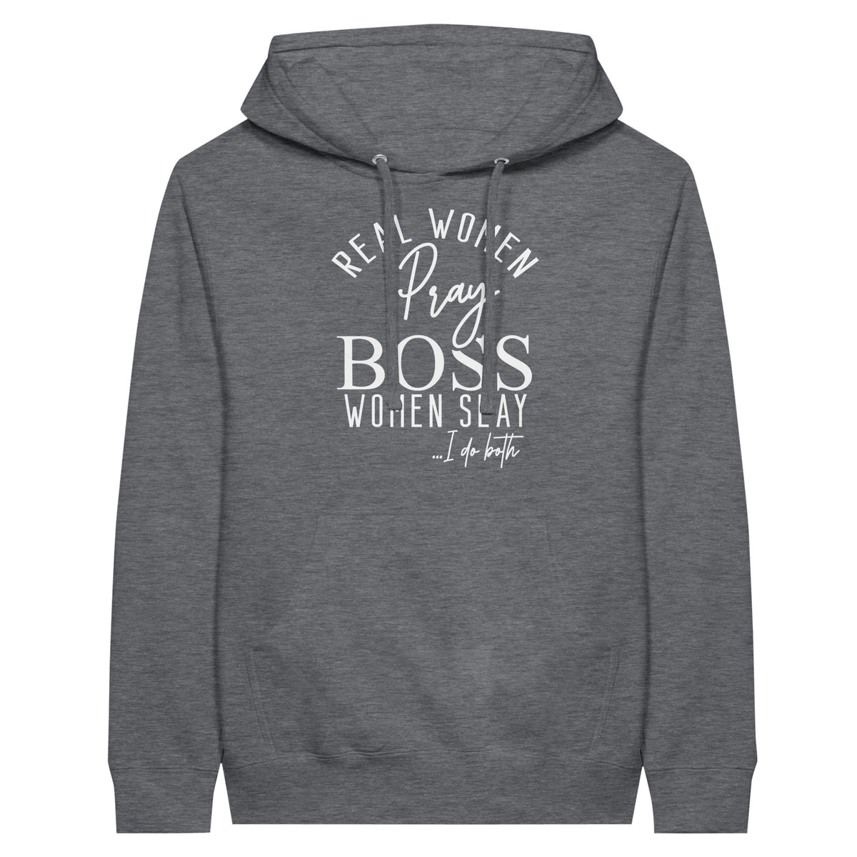 Strength in Style - Real Women, Real Boss - Charcoal Heather - Hoodies