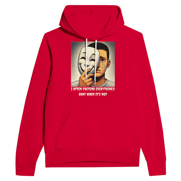 Masked Emotions Pullover - Reveal the Unseen - Red - Hoodies