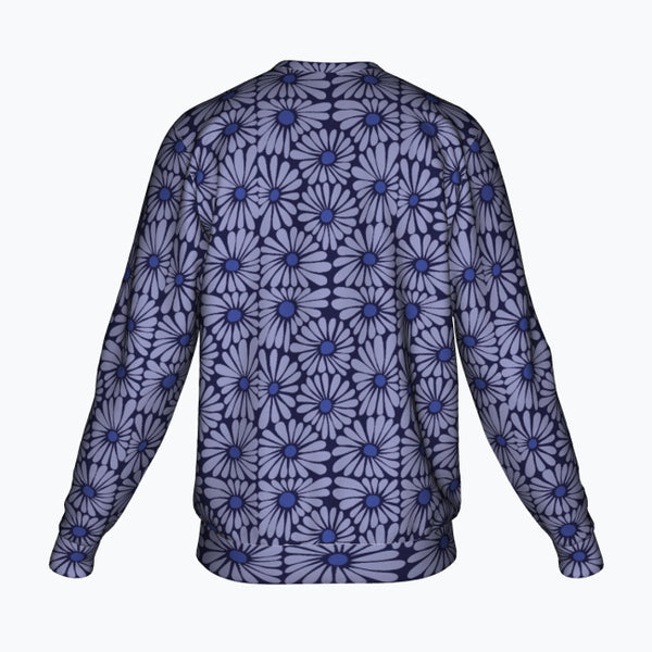 Navy Petals Full Print Sweatshirt - Dive into Calm - - Sweatshirts