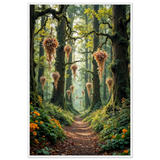 Hanging Blooms – Framed Poster Gift for Gardeners - - Wooden Framed Posters