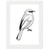 Serenity in Lines - Framed Bird Poster - 13x18 cm 5x7″ White frame - Framed Posters