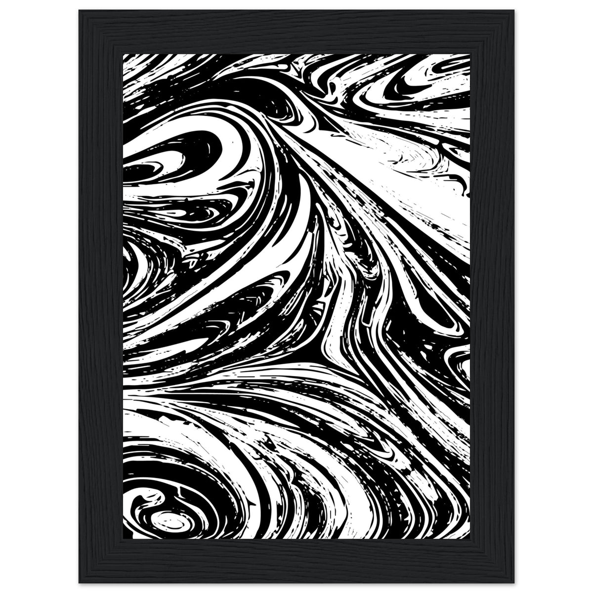 Black & White Swirl - Premium Matte Framed Poster - 13x18 cm 5x7″ Black frame - Metal Framed Posters