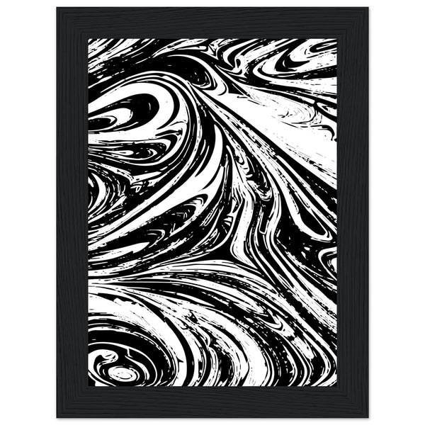 Black & White Swirl - Premium Matte Framed Poster - 13x18 cm 5x7″ Black frame - Metal Framed Posters