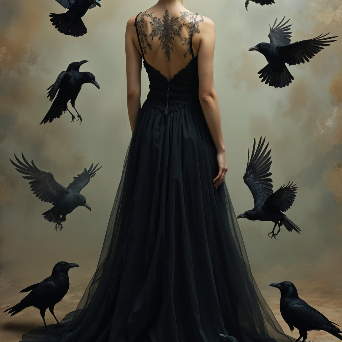 Queen of the Crows - Gothic Allure - 24x36 - Framed Posters