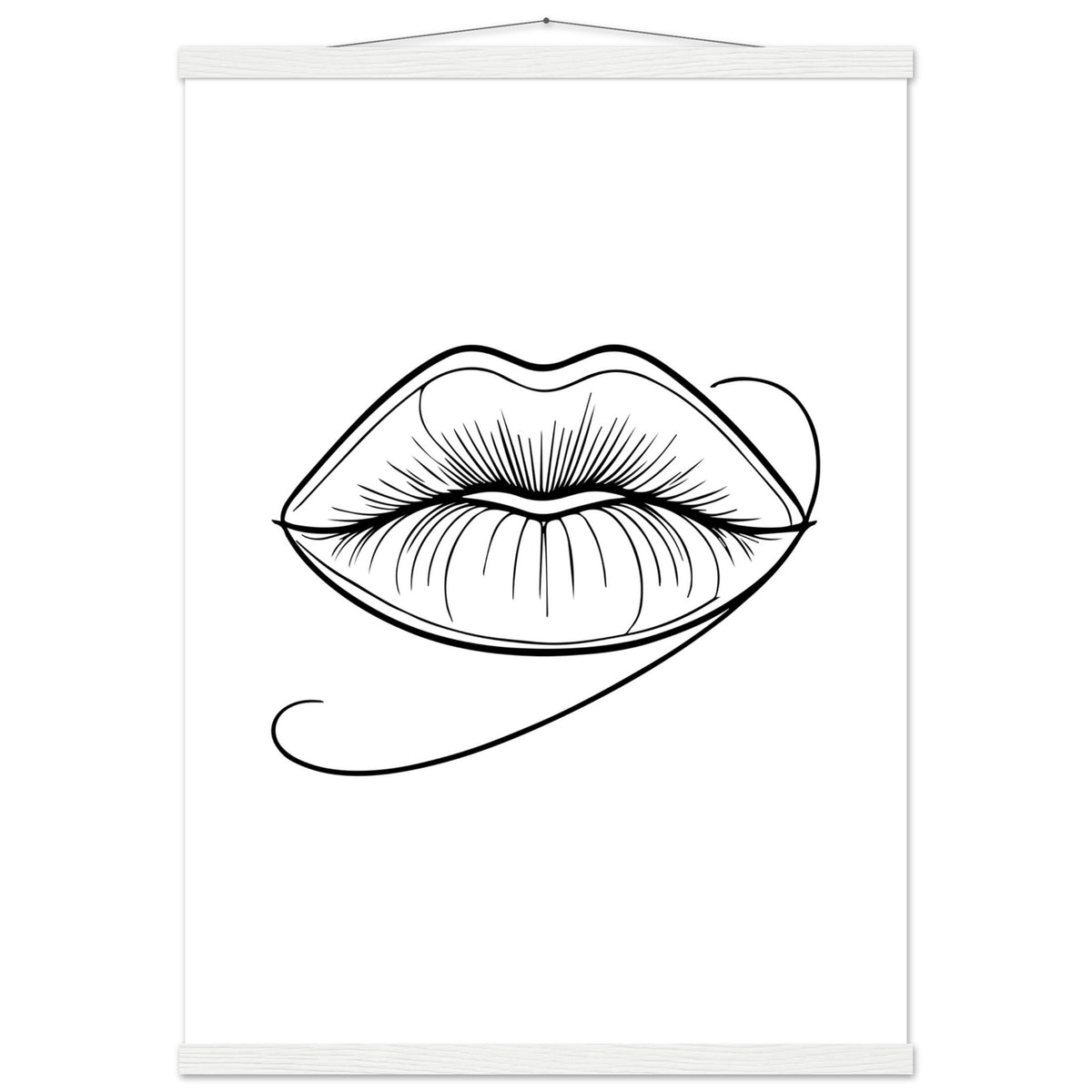 Lips of Expression - Minimalist Art on Premium Poster - 50x70 cm 20x28″ White wall hanger - Posters With Hanger