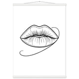 Lips of Expression - Minimalist Art on Premium Poster - 50x70 cm 20x28″ White wall hanger - Posters With Hanger