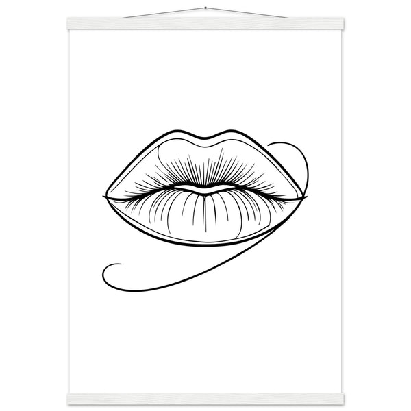 Lips of Expression - Minimalist Art on Premium Poster - 50x70 cm 20x28″ White wall hanger - Posters With Hanger