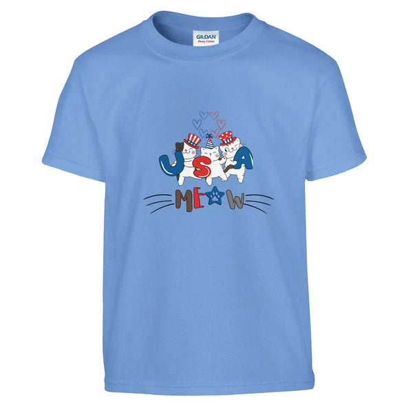 Feline Freedom Festivities - Carolina Blue - Kids' T-shirts