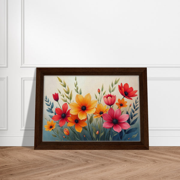 Radiant Garden - Vibrant Blooms for Every Space - Dark wood frame - Framed Posters