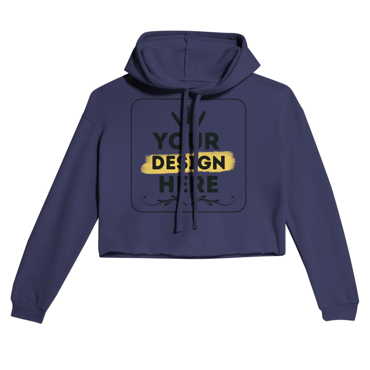 Effortless Elegance - Women's Customizable Cropped Hoodie - Storm - Hoodies