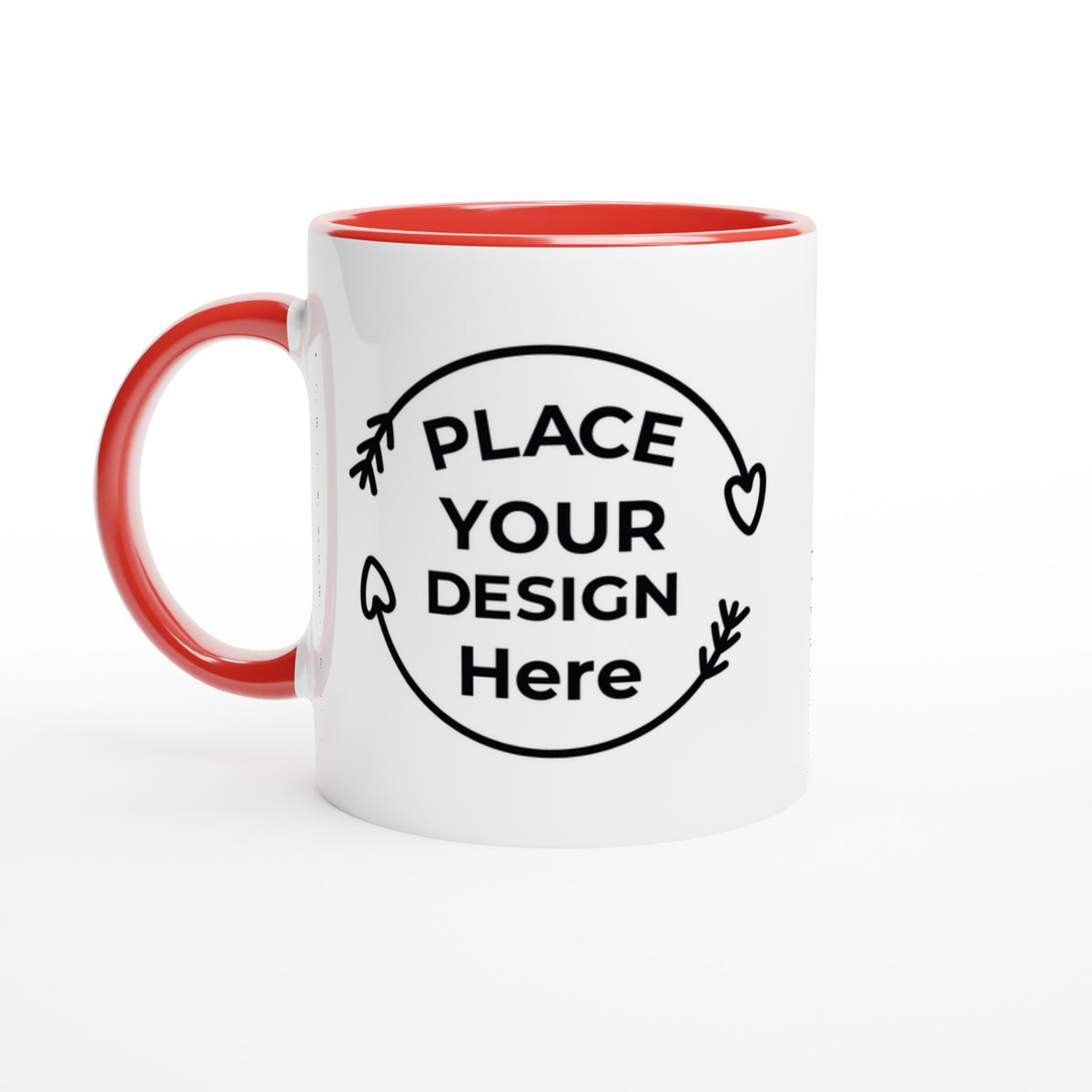 Perfect Sip - Glossy White Customizable Ceramic Mug with Colorful Flair - Ceramic Red - Mugs