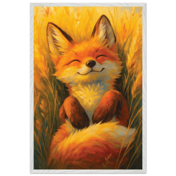 Adorable Fox Wooden Framed Poster – Perfect Gift - - Wooden Framed Posters
