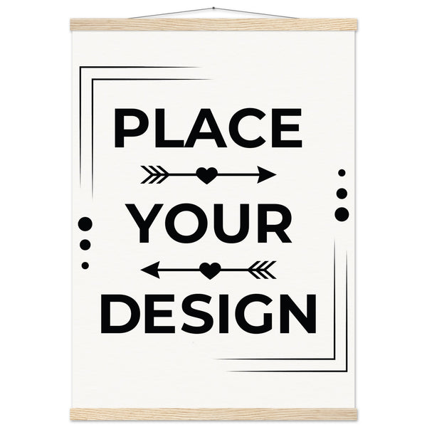 Elevate Your Space - Customizable Premium Matte Paper Poster with Hanger - 50x70 cm 20x28″ Natural wood wall hanger - Wooden Framed Posters