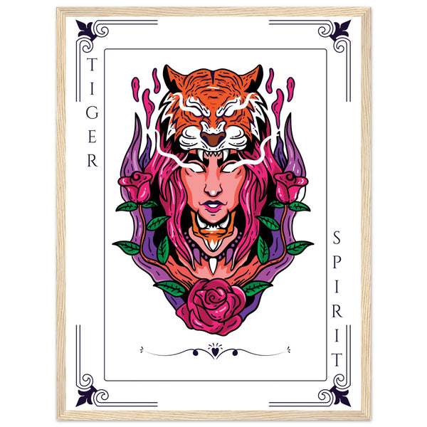 Artistry Unleashed - Warrior, Sacred Bull, and Tiger Spirit - - Wooden Framed Posters