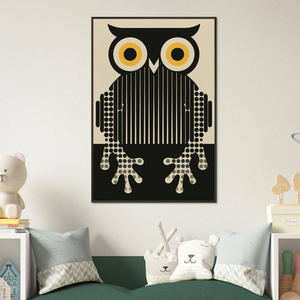 Gift Wisdom – Modern Owl Metal Framed Poster - Default Title - Metal Framed Posters