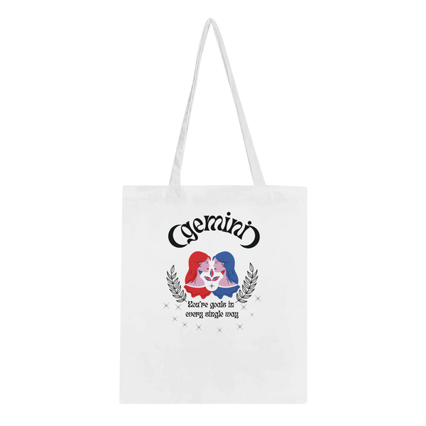 Astrology-Inspired Cotton Tote – Gift for Star Lovers - Gemini - Tote Bags
