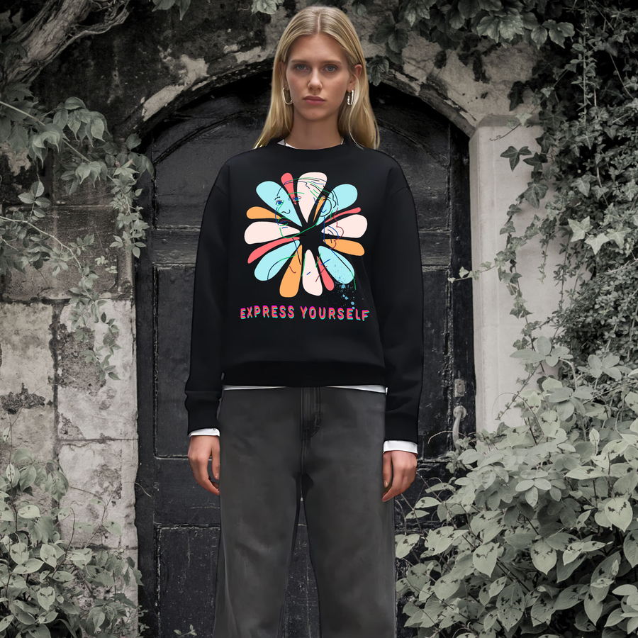 Expressive Petals - Stylish and Artistic Sweatshirt - - Sweatshirts