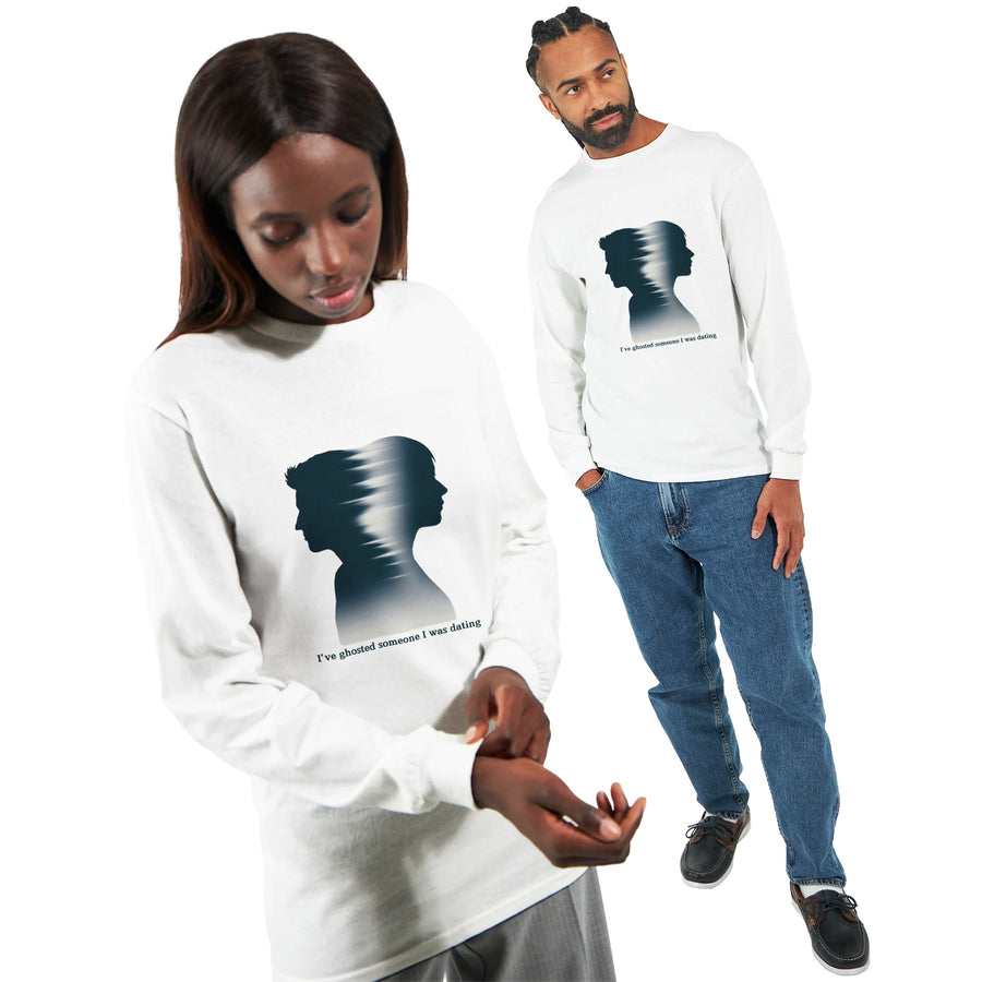 Echoes of Absence Tee – Gift for Self-Reflection - White - Long Sleeves T-shirts