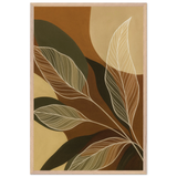 Nature’s Flow – Abstract Botanical Wooden Frame Art Gift - Wood frame - Wooden Framed Posters