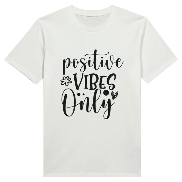 Positive Vibes Only - Heavyweight Tee - White - Print Material