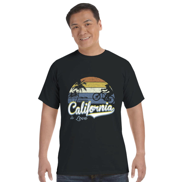 Sunset Cycling in California - Black - T-shirts