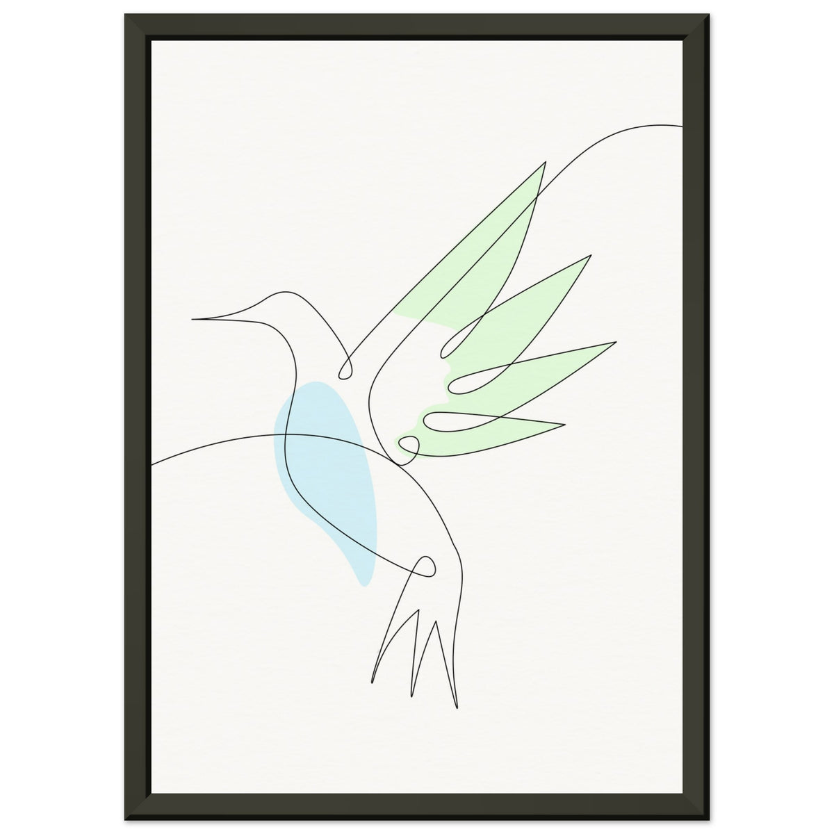 Whispering Wings - Modern Hummingbird Design - A4 21x29.7 cm 8x12″ - Metal Framed Posters