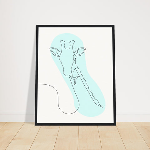 Image of Framed Tranquility - Giraffe Line Art