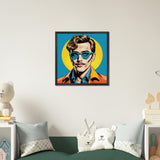 Timeless Style - Retro Elegance in Blue - - Wooden Framed Posters