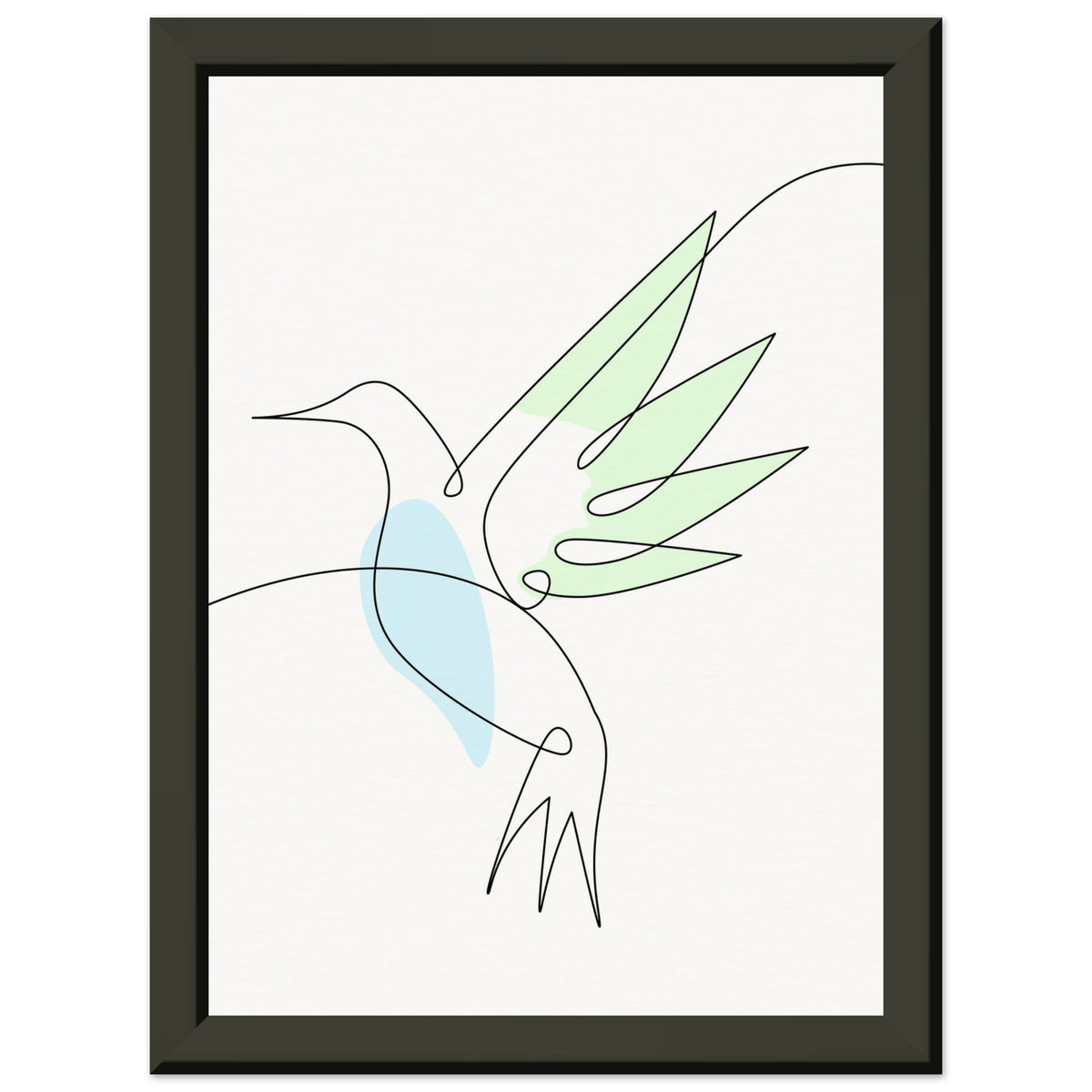 Whispering Wings - Modern Hummingbird Design - 13x18 cm 5x7″ - Metal Framed Posters