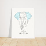 Sublime Serenity - Elephant in Pastel - 60x80 cm 24x32″ White frame - Wooden Framed Posters