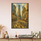 Gift City Lights – New York Skyline Metal Framed Poster - - Metal Framed Posters