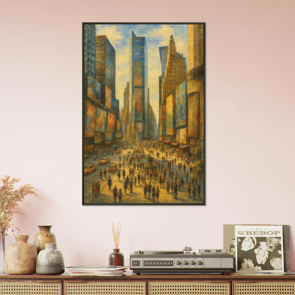 Gift City Lights – New York Skyline Metal Framed Poster - - Metal Framed Posters