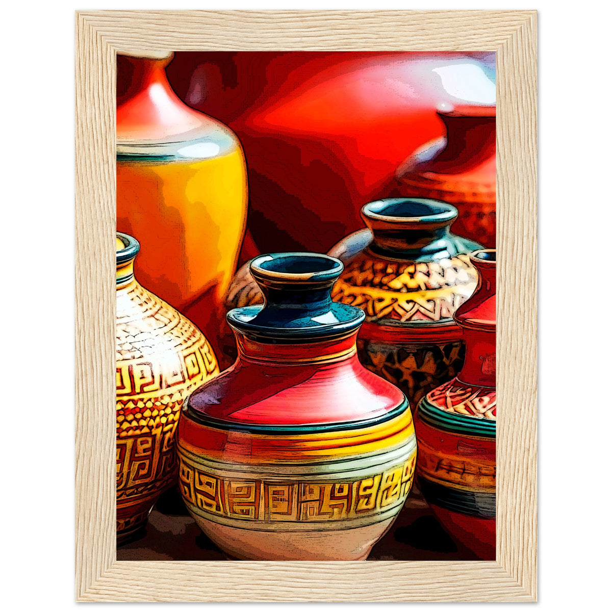 Heritage Hues - Framed Art Masterpiece - 15x20 cm 6x8″ Wood frame - Wooden Framed Posters