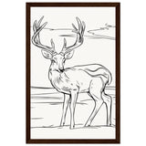 Elegance in Nature - Deer in Line - 28x43 cm XL (11x17″) Dark wood frame - Wooden Framed Posters